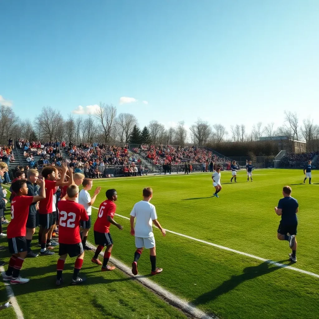 High school boys soccer match in Wyoming