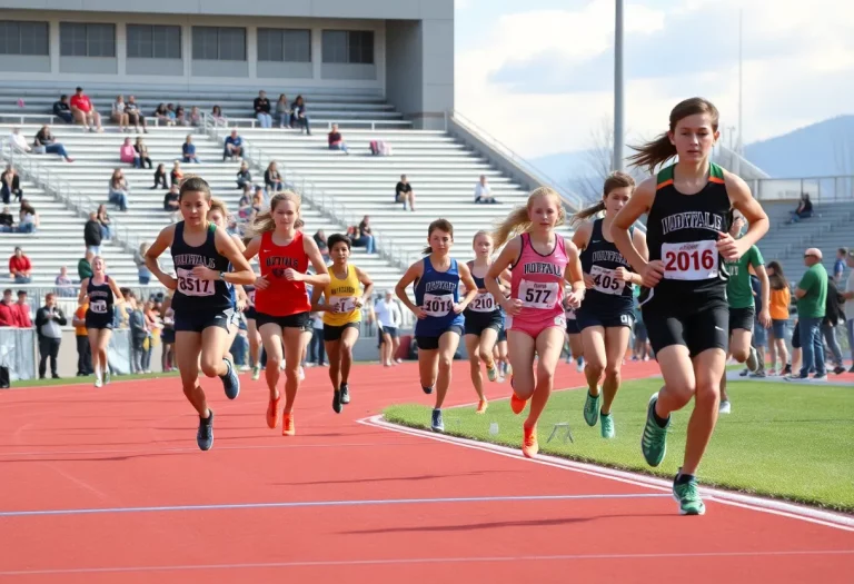 Athletes competing in Wyoming high school track and field