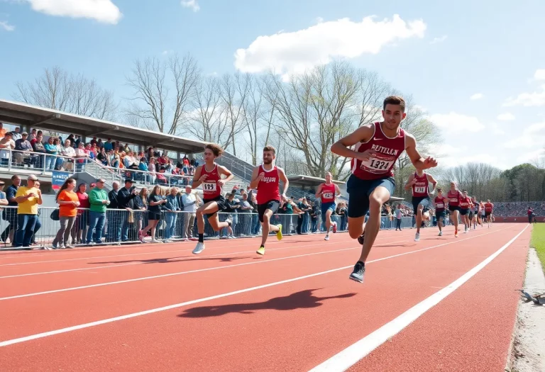 Track athletes competing in spring event