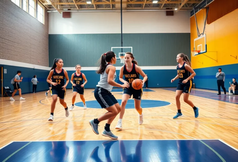 Young female basketball players competing in the McDonald's All-American Games