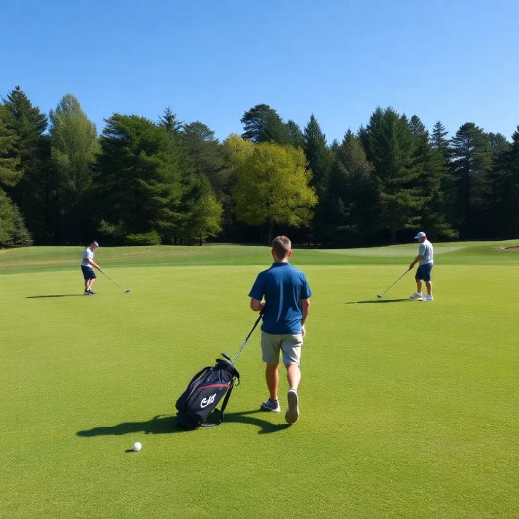Golfers competing at the 2025 Nebraska high school boys golf tournament