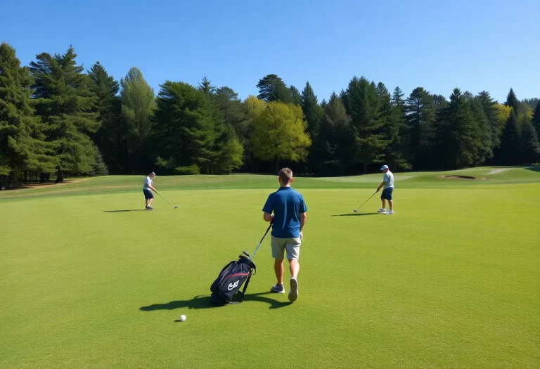 Golfers competing at the 2025 Nebraska high school boys golf tournament