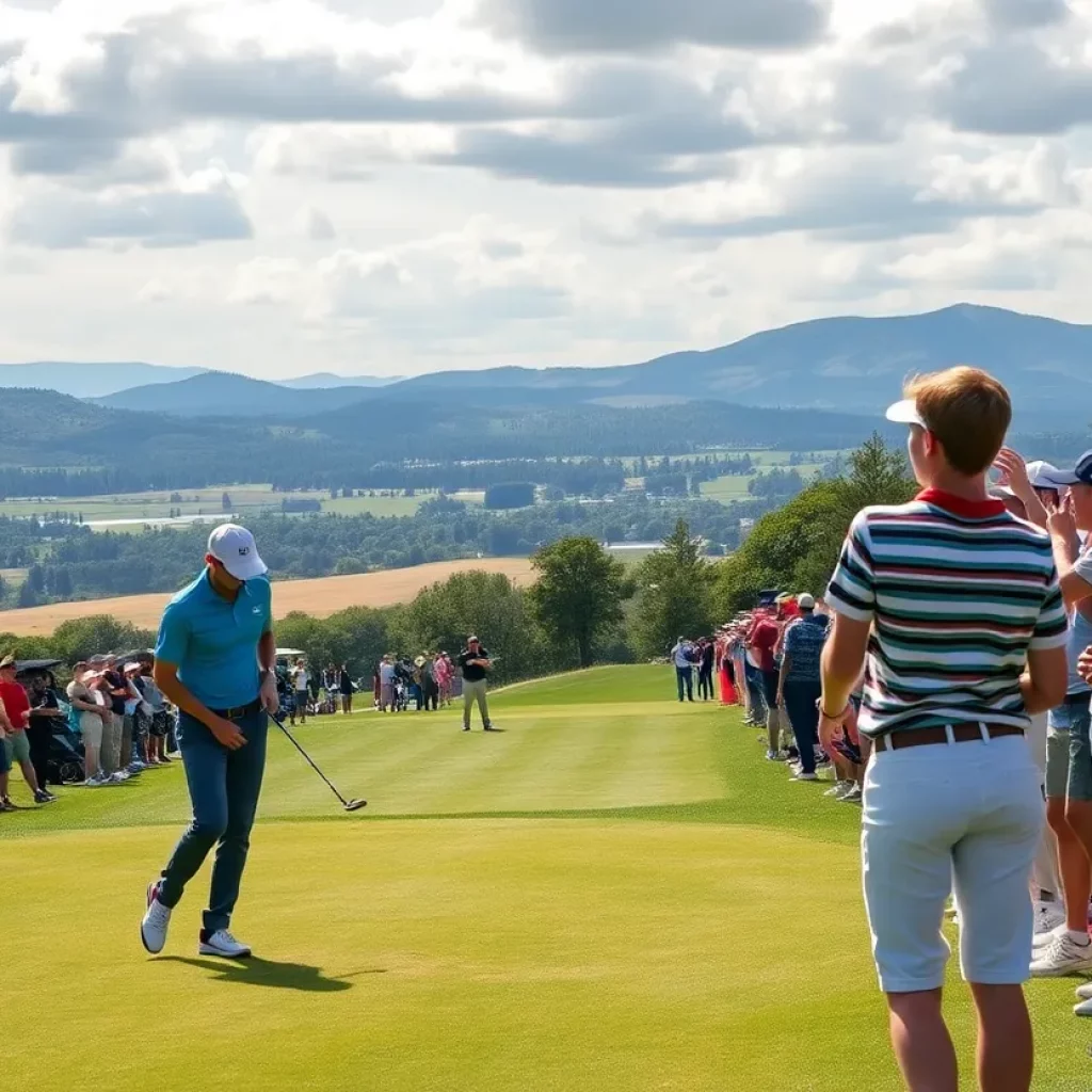 Young golfers competing at the Southern Cross Golf Tournament