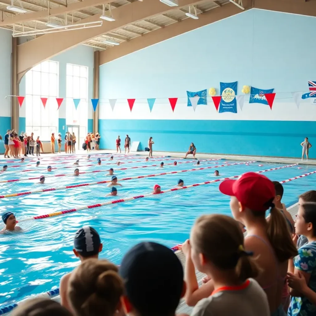 Students participating in the Adapted Physical Education Swim Meet at Logan High School