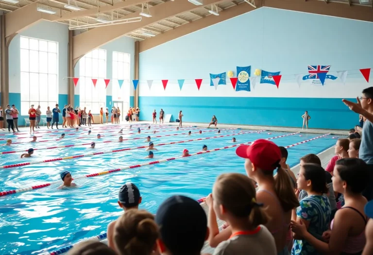 Students participating in the Adapted Physical Education Swim Meet at Logan High School