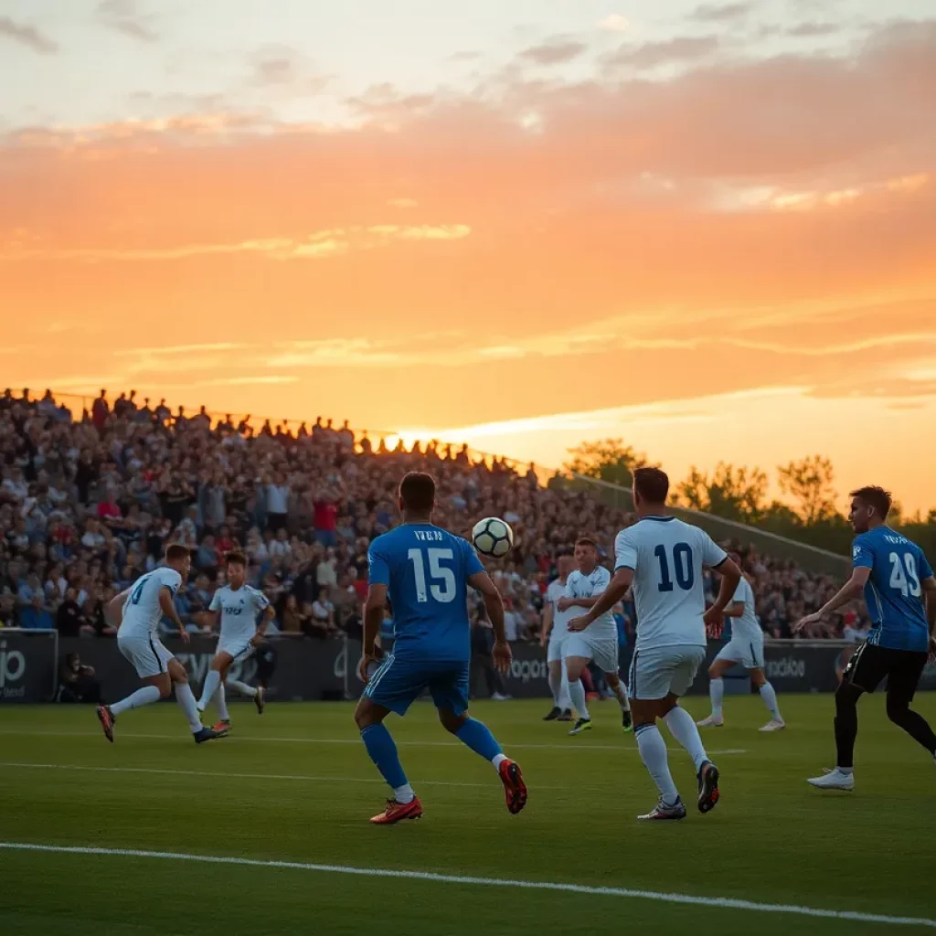 Girls soccer players in action during Alabama playoffs