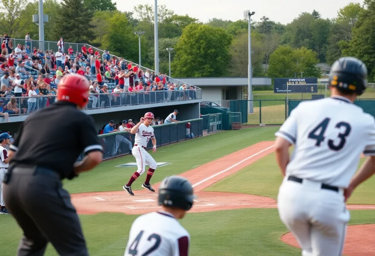 High school baseball game in Alabama during quarterfinals