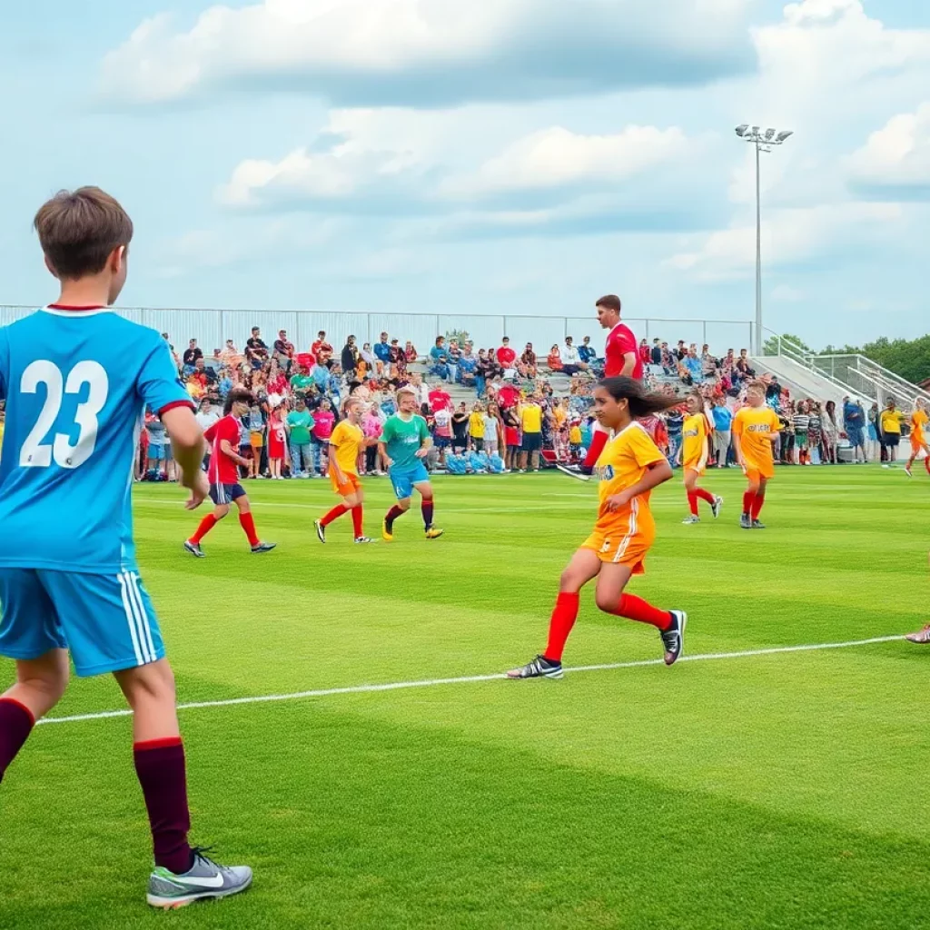 High school soccer players during a game in Alabama