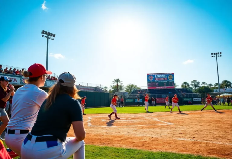 High school softball teams competing during regional tournament in Alabama