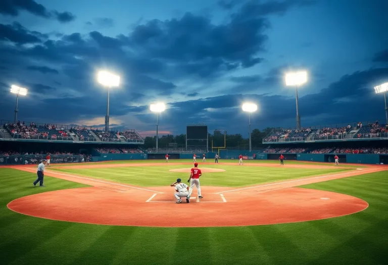 High school baseball players practicing on the field