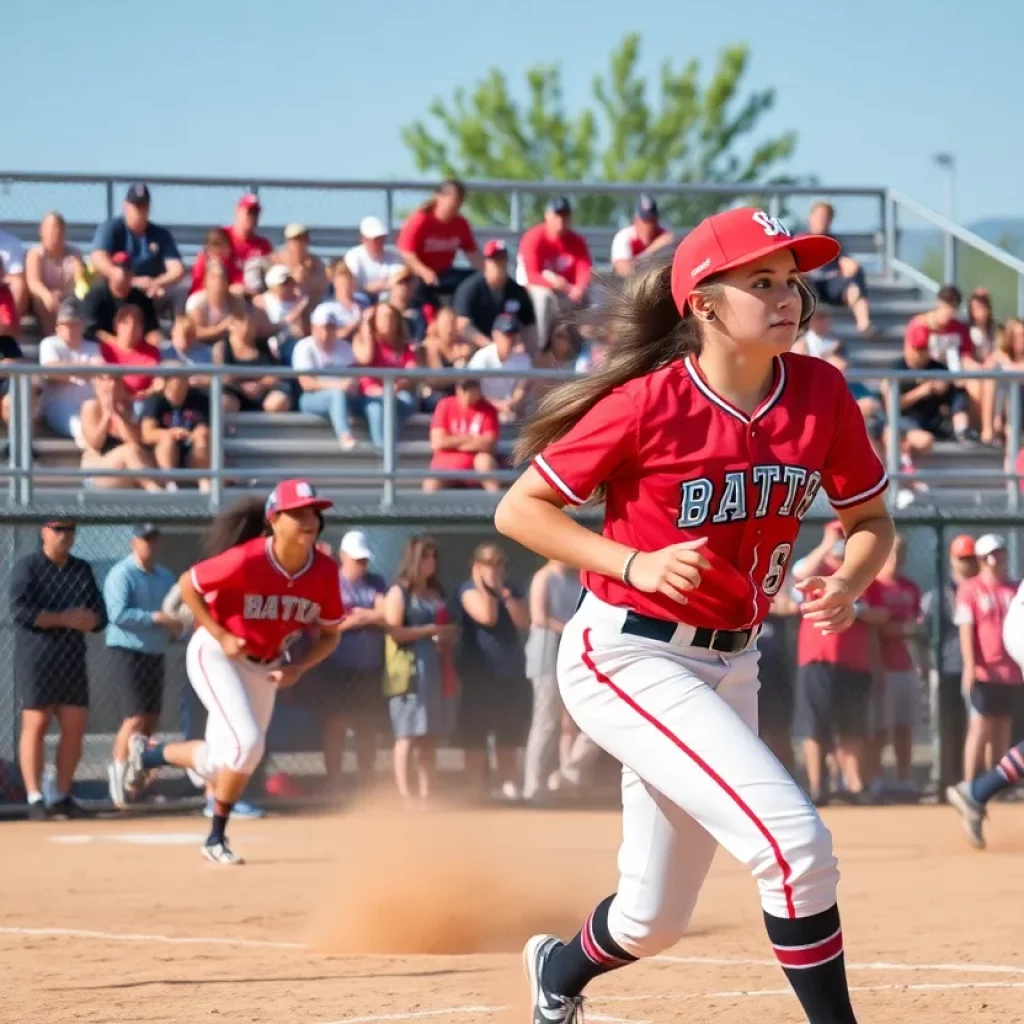 Players in action during the Arizona high school softball playoffs