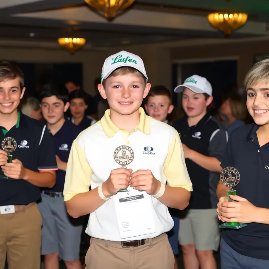 Young golfers celebrating at the Babe Zaharias Golf Awards Ceremony