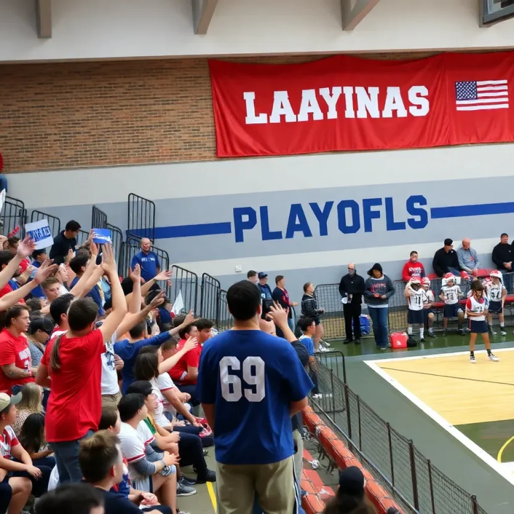 High school sports teams cheering in Bainbridge