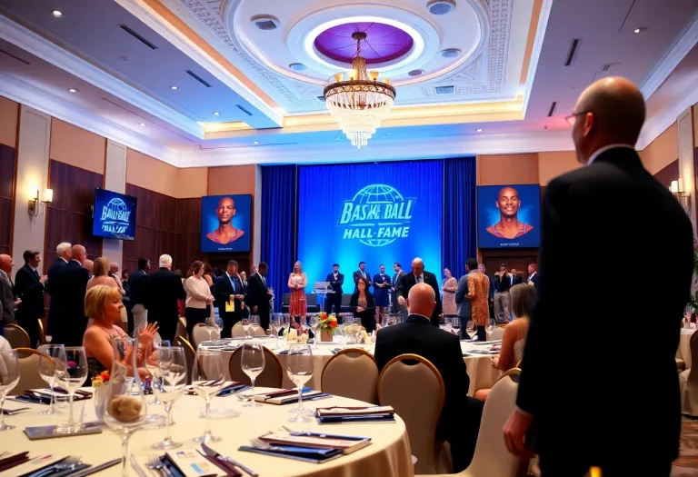 Celebration at the South Dakota High School Basketball Hall of Fame induction ceremony.