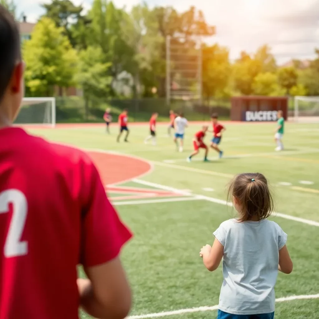Students participating in athletic activities at Benton School District