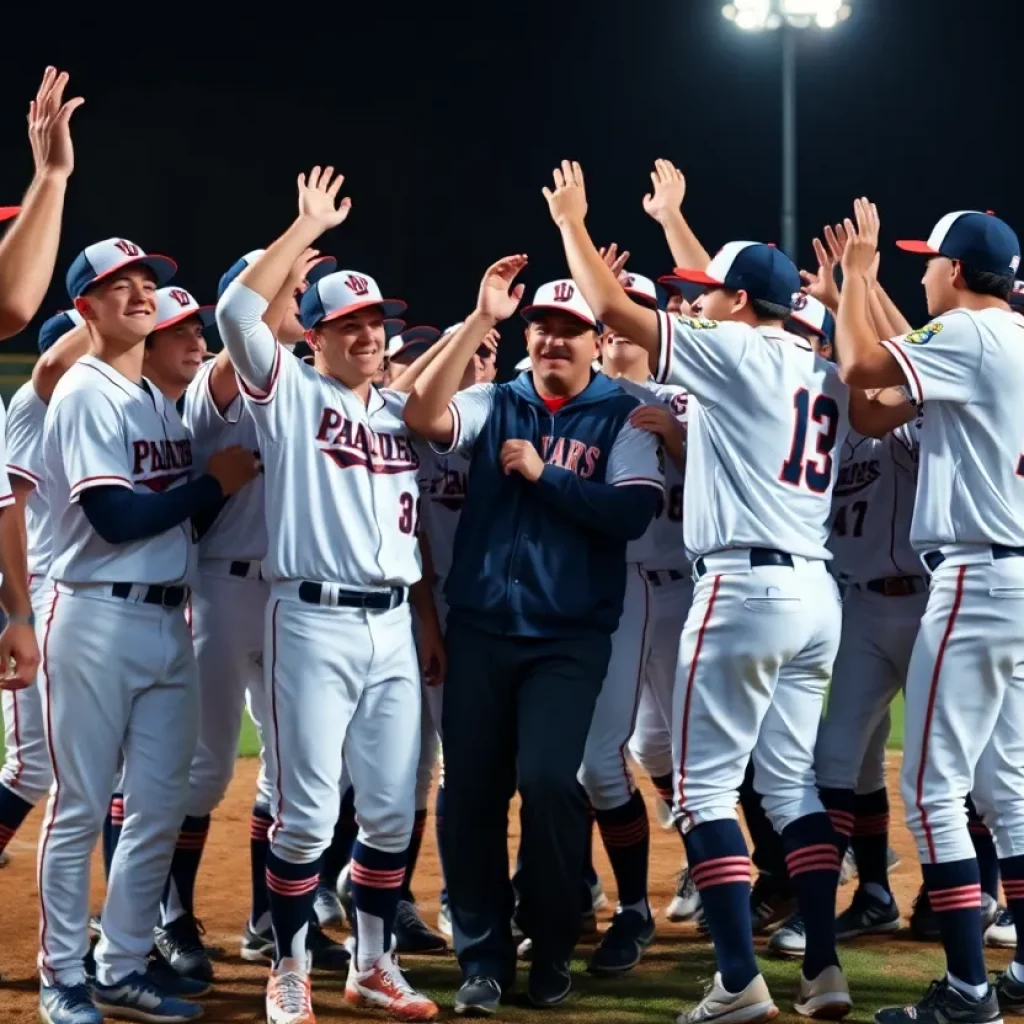 Billings Central High School baseball team celebrating their championship win