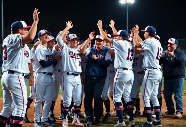 Billings Central High School baseball team celebrating their championship win