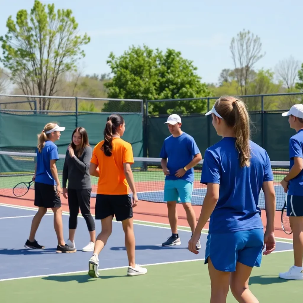 High school tennis teams in Billings preparing for a tournament.