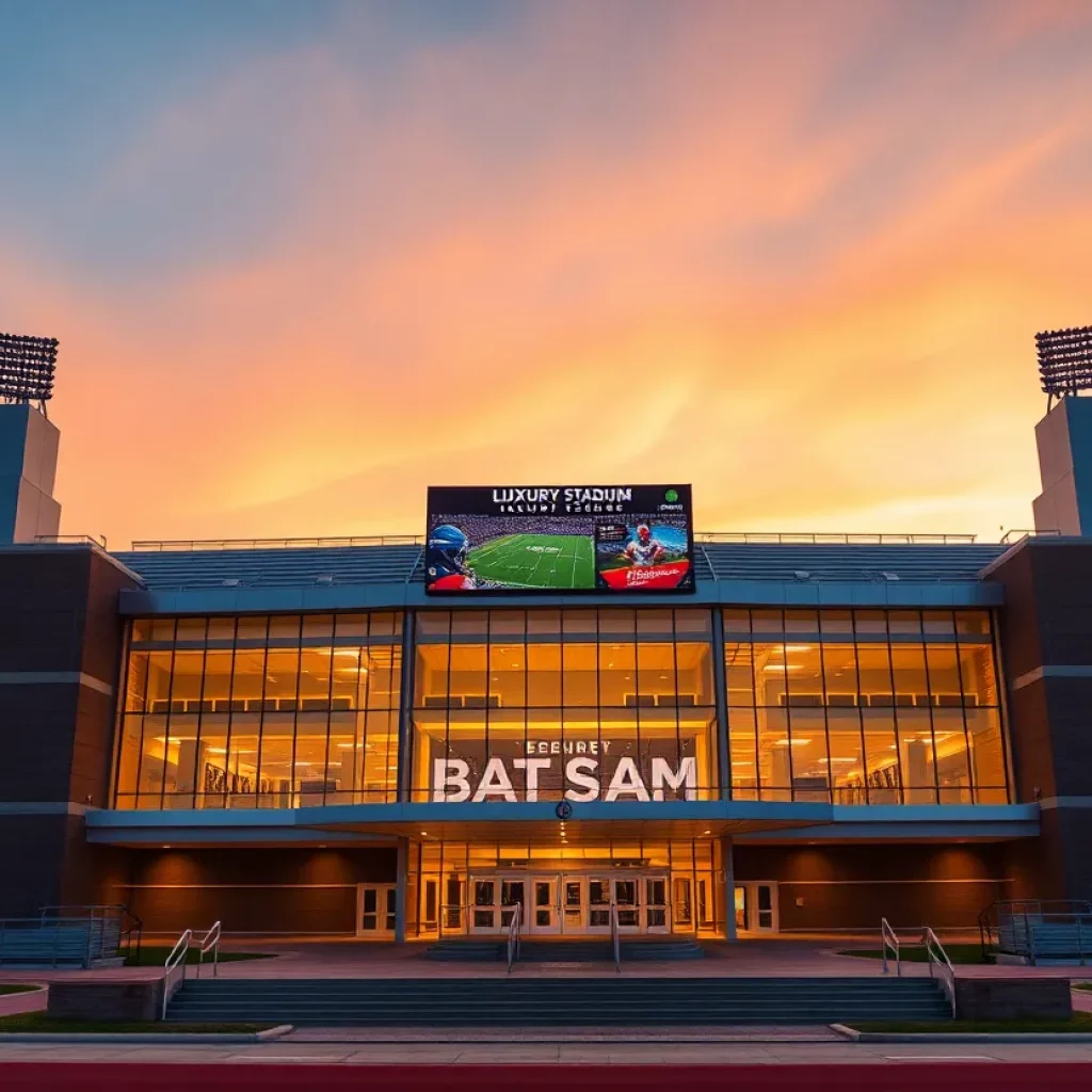 Exterior view of Buford High School football stadium