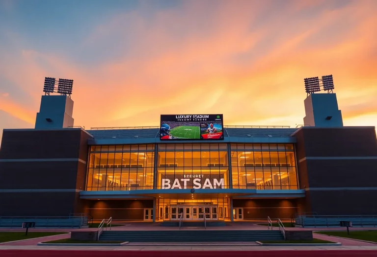 Exterior view of Buford High School football stadium