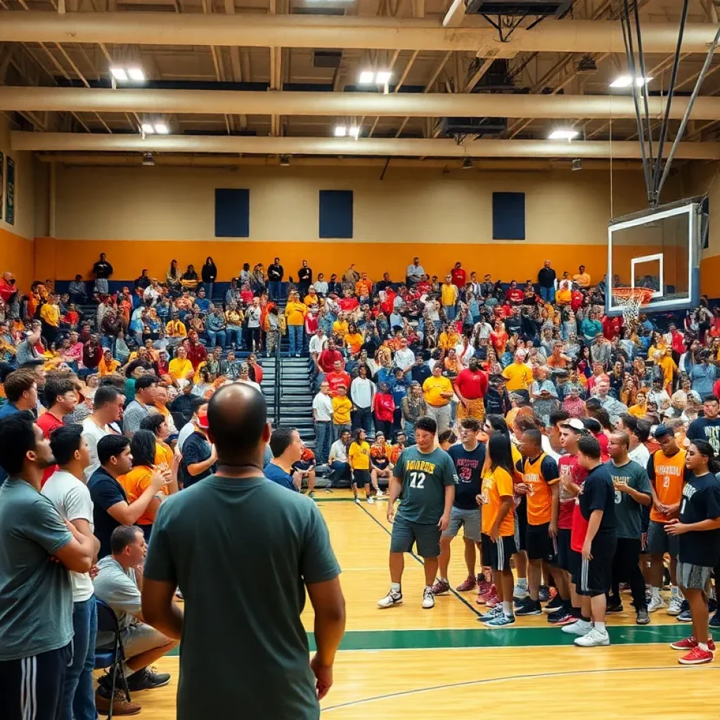 Fans and players during BYU basketball practice 2025-26 season
