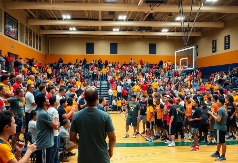 Fans and players during BYU basketball practice 2025-26 season