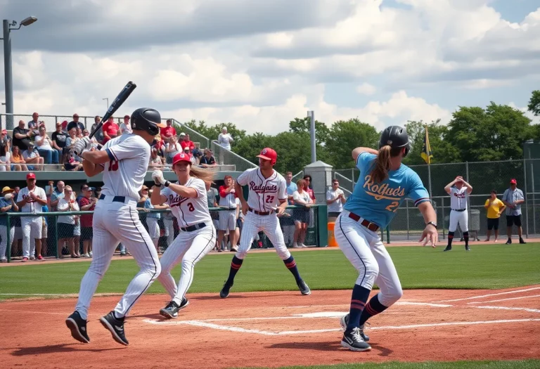 Canton High School baseball and softball teams playing a game