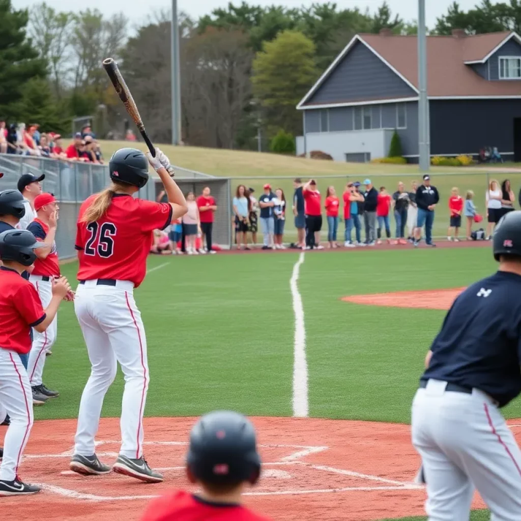 High school baseball players in action at Cape Cod
