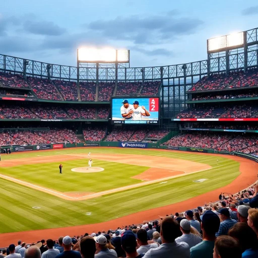Celebration moment during a Major League Baseball debut.
