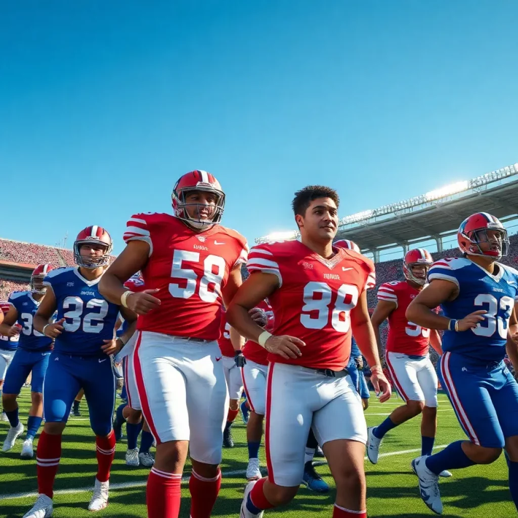 Carver-Columbus High School football team during a game