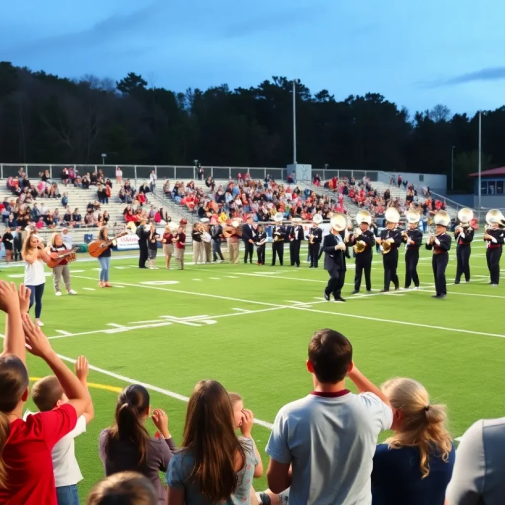 Students celebrating the announcement of new head football coach at Carver High
