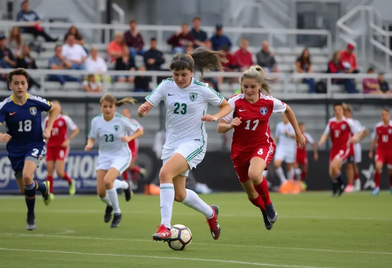 Chiawana Riverhawks players in action during soccer match