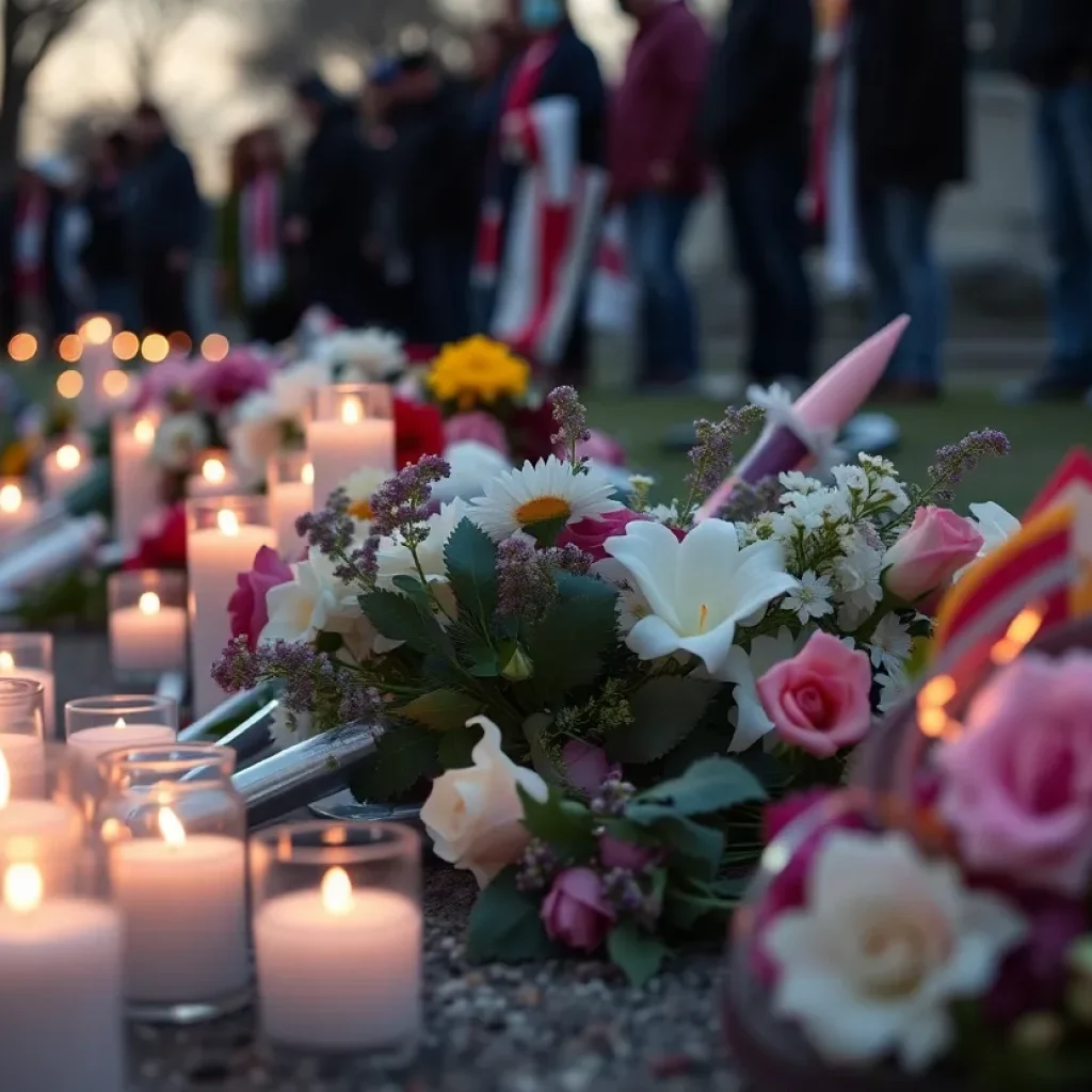 Vigils held for a murdered football star in a community