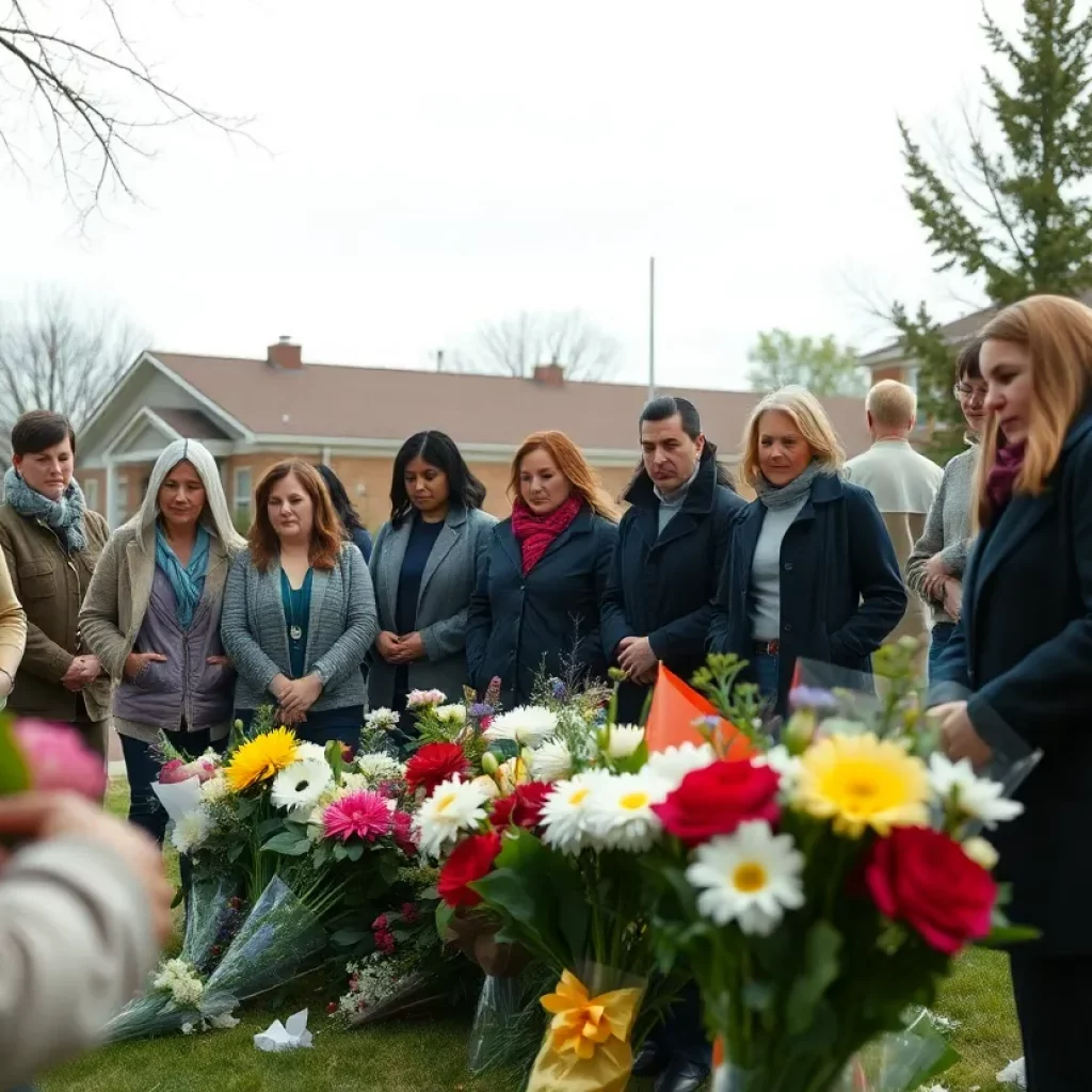 Community gathering in memory of the victims of the fatal crash