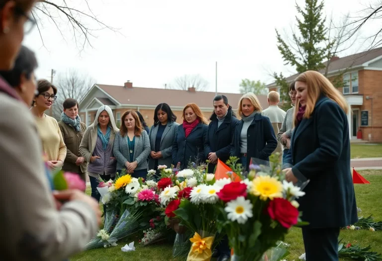 Community gathering in memory of the victims of the fatal crash