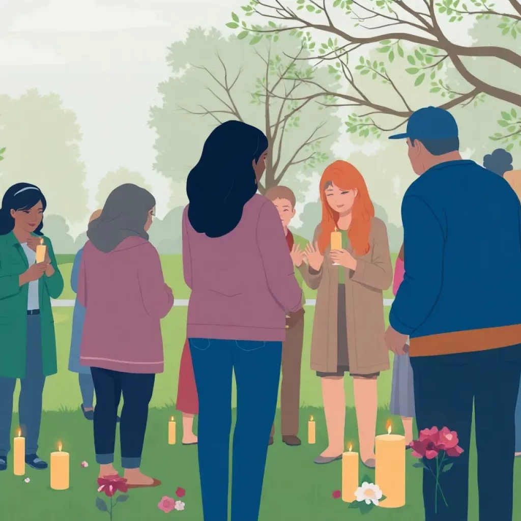 Community members gathered in remembrance of a young athlete.