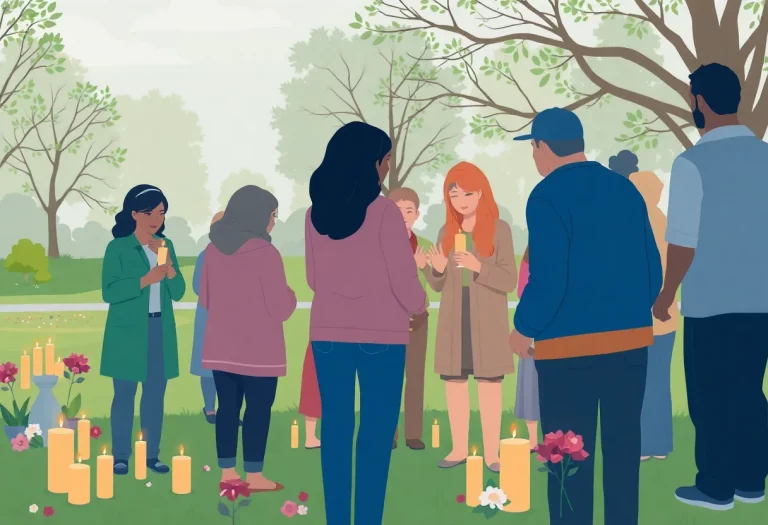 Community members gathered in remembrance of a young athlete.