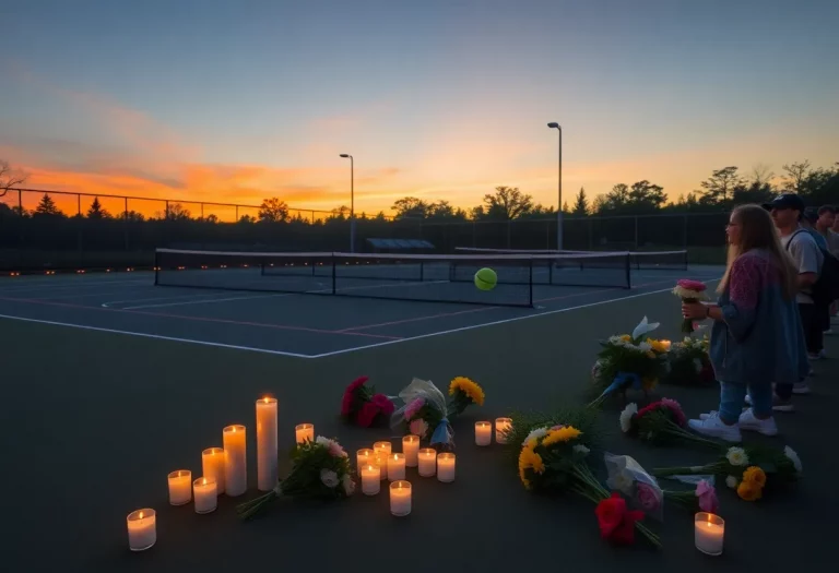 Community members gather in memory of Braun Levi at a candlelight vigil.