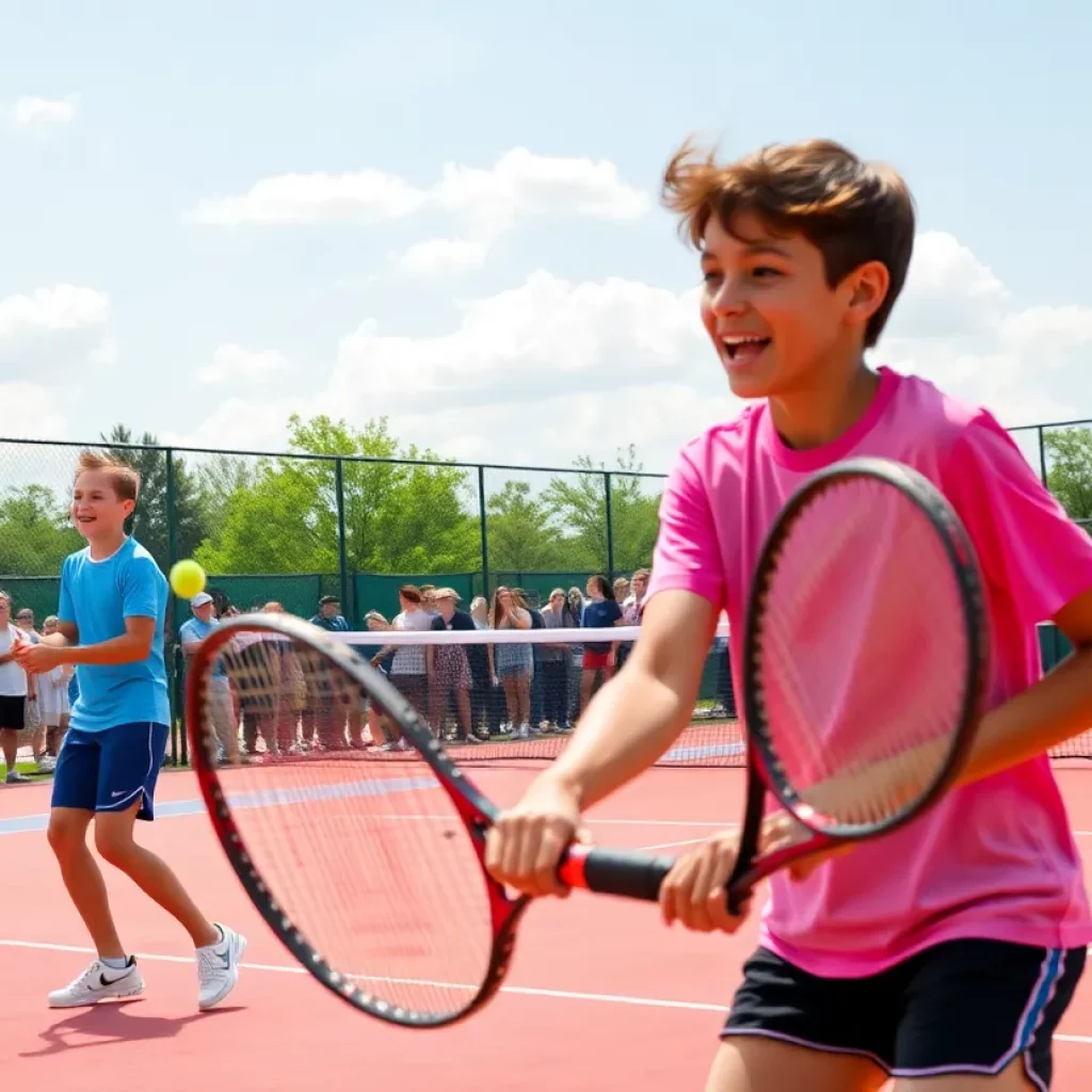 High school tennis players competing in a match in Dallas
