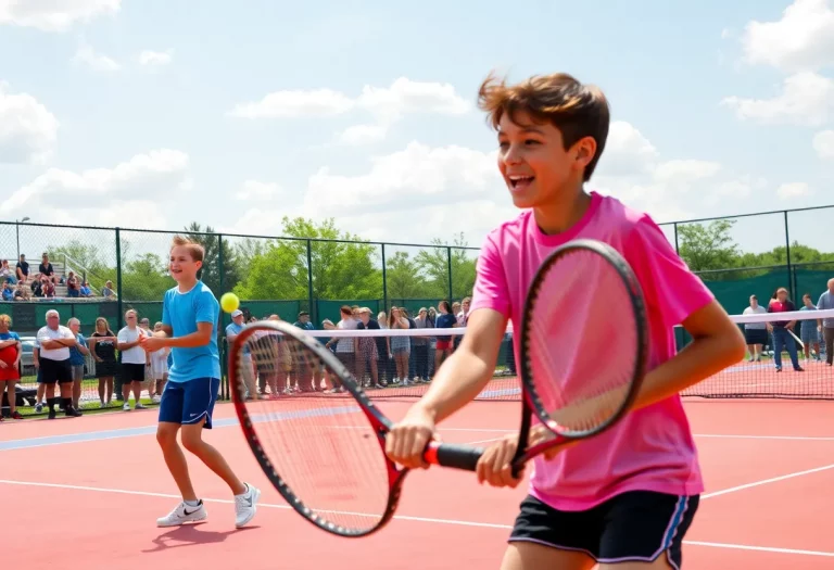High school tennis players competing in a match in Dallas