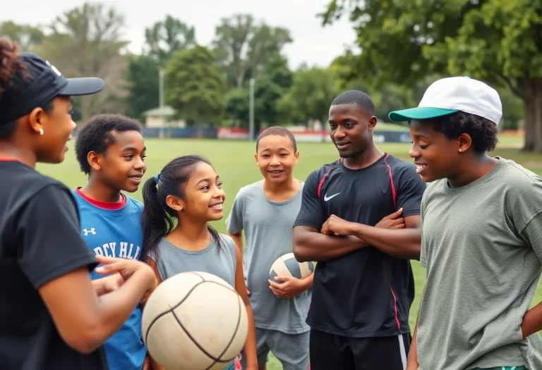 Young athletes discussing fairness and inclusion in sports