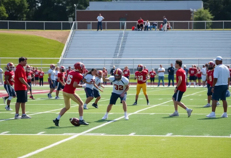 High school athletes showcasing their skills during DuKane Day