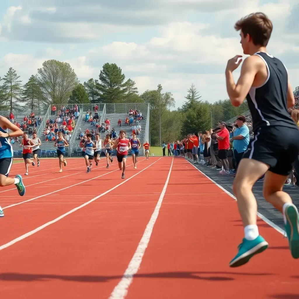 Track and field athletes from Eugene compete against each other