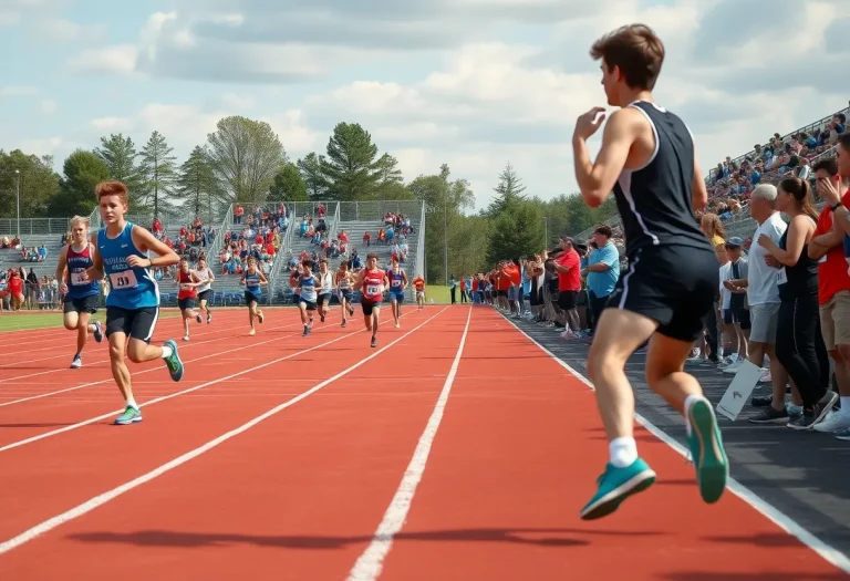 Track and field athletes from Eugene compete against each other