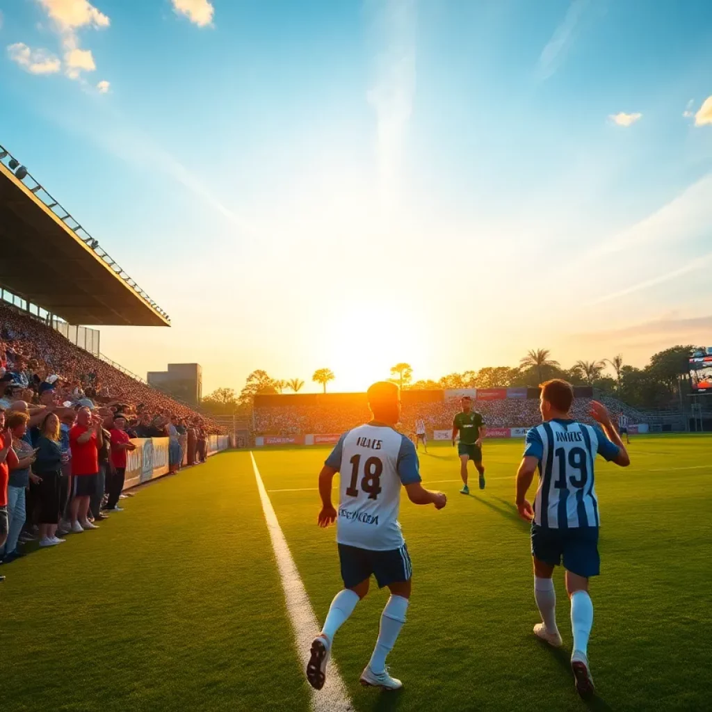 Girls soccer players competing at Evergreen High School