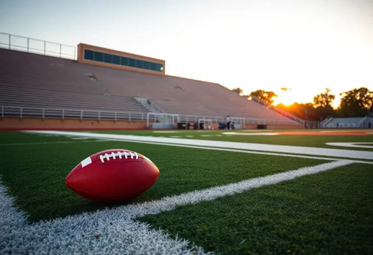 Sunset over Fairfield High School football field