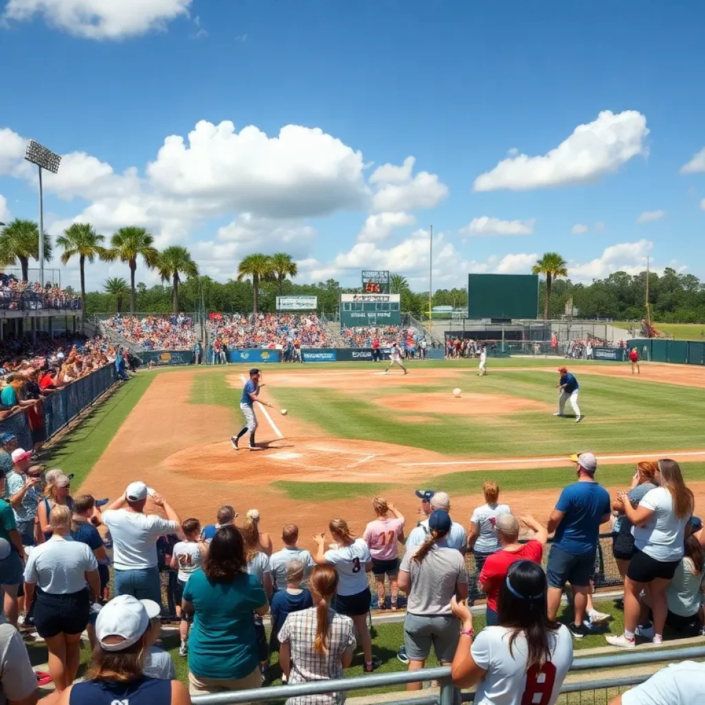 High school softball playoff match in Florida