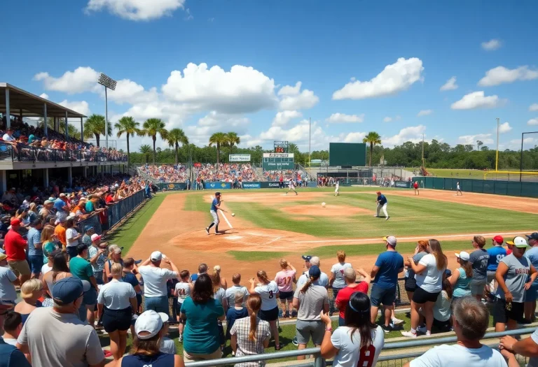 High school softball playoff match in Florida
