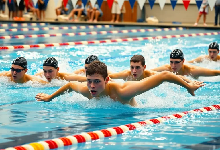 Glenwood Springs boys swim team competing in a state meet