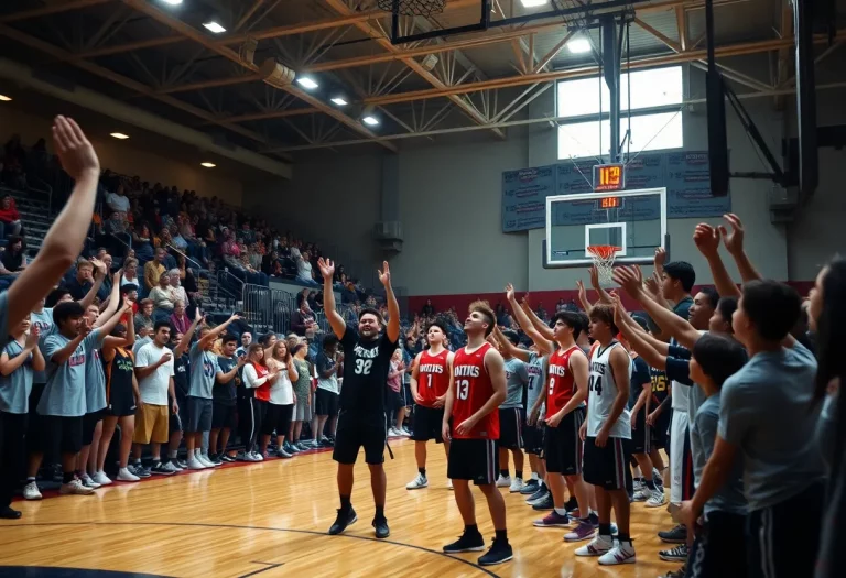 Gonzaga College High School basketball court during a game